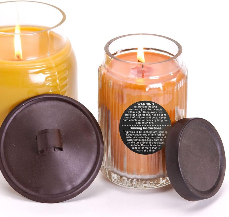 BallHull 1000 PCS Candle Warning Labels, 1.5inch Round Candle Safety Labels Sticker for Candle Making DIY Candle Jars (Black) - Image 3